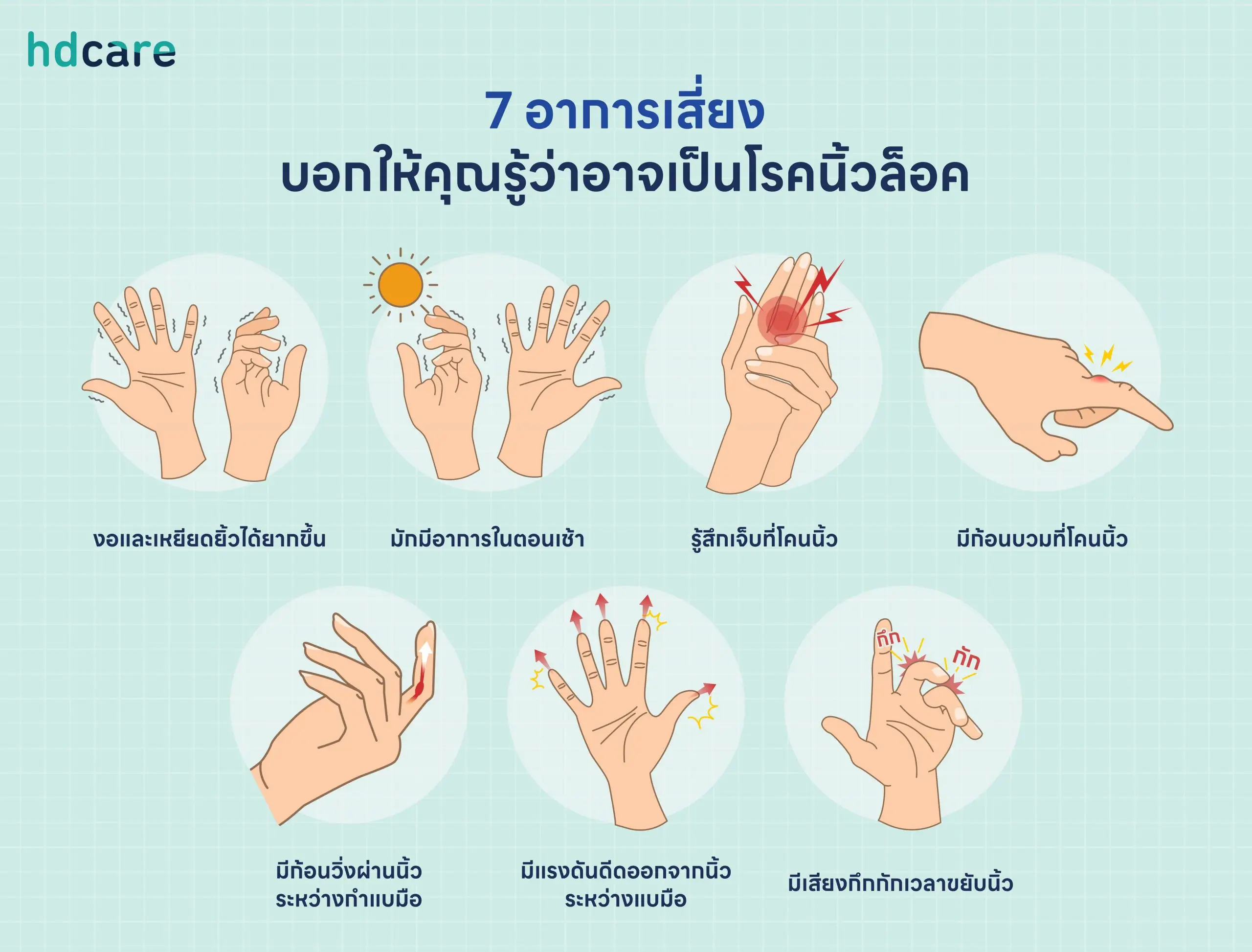 7 อาการเสี่ยง บอกให้คุณรู้ว่าอาจเป็นโรคนิ้วล็อค