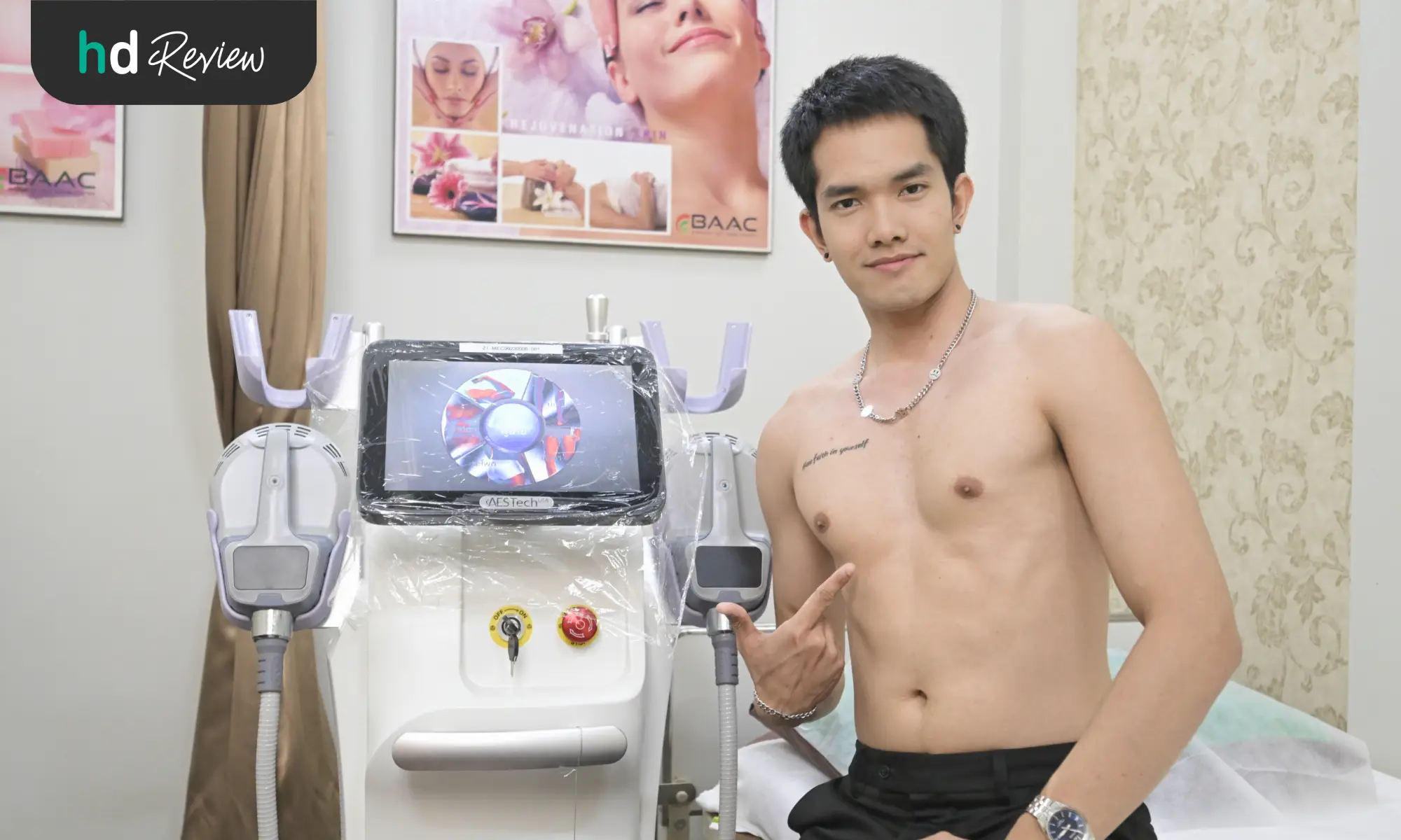 ผู้ใช้บริการยกกระชับหน้าท้อง ด้วยโปรแกรม Build Muscle & Burn Fat Technology ที่ Bangkok Anti-Aging Center