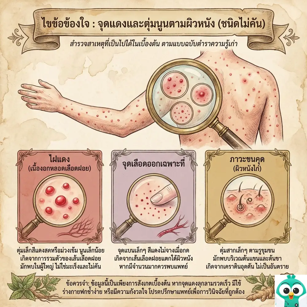 มีจุดแดงขึ้นตามตัว ตุ่มแดงคล้ายยุงกัด ไม่คัน เพราะเหตุใด ? 1 รอยแดง ไม่โดนแมลงกัด