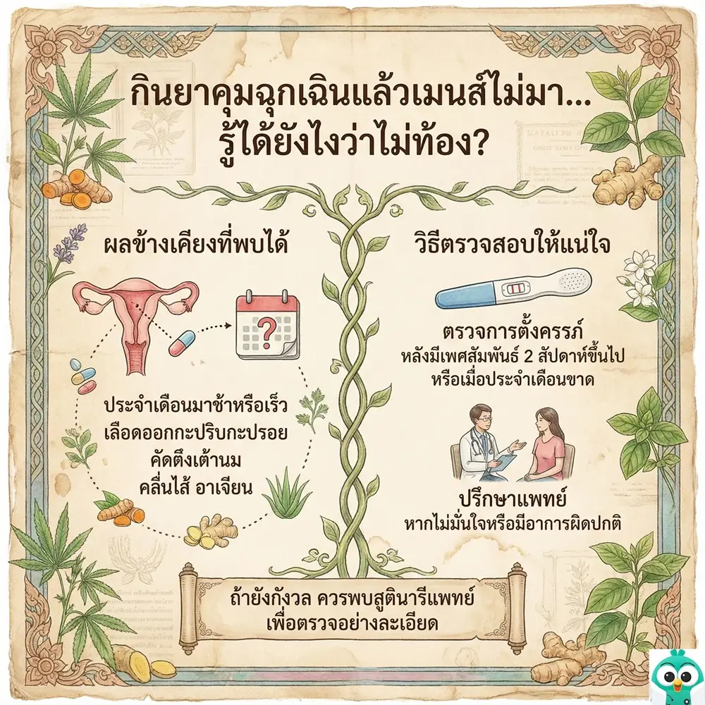 กินยาคุมฉุกเฉินแล้วเมนไม่มา รู้ได้ยังไงว่าไม่ท้อง ? 1 กินยาคุมฉุกเฉินแล้วเมนไม่มา รู้ได้ยังไงว่าไม่ท้อง ?