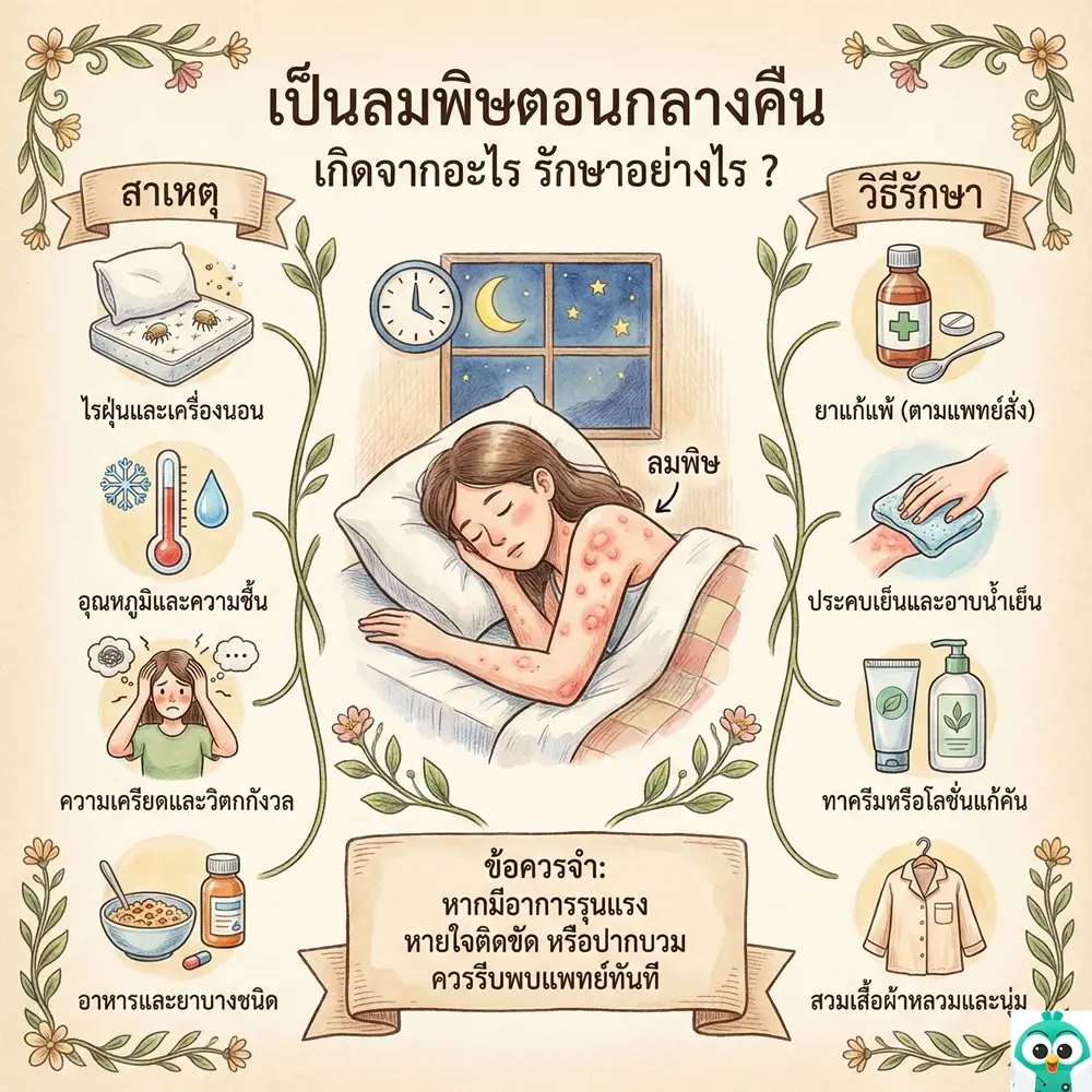 เป็นลมพิษตอนกลางคืน เกิดจากอะไร รักษาอย่างไร ? 1 ลมพิษตอนกลางคืน