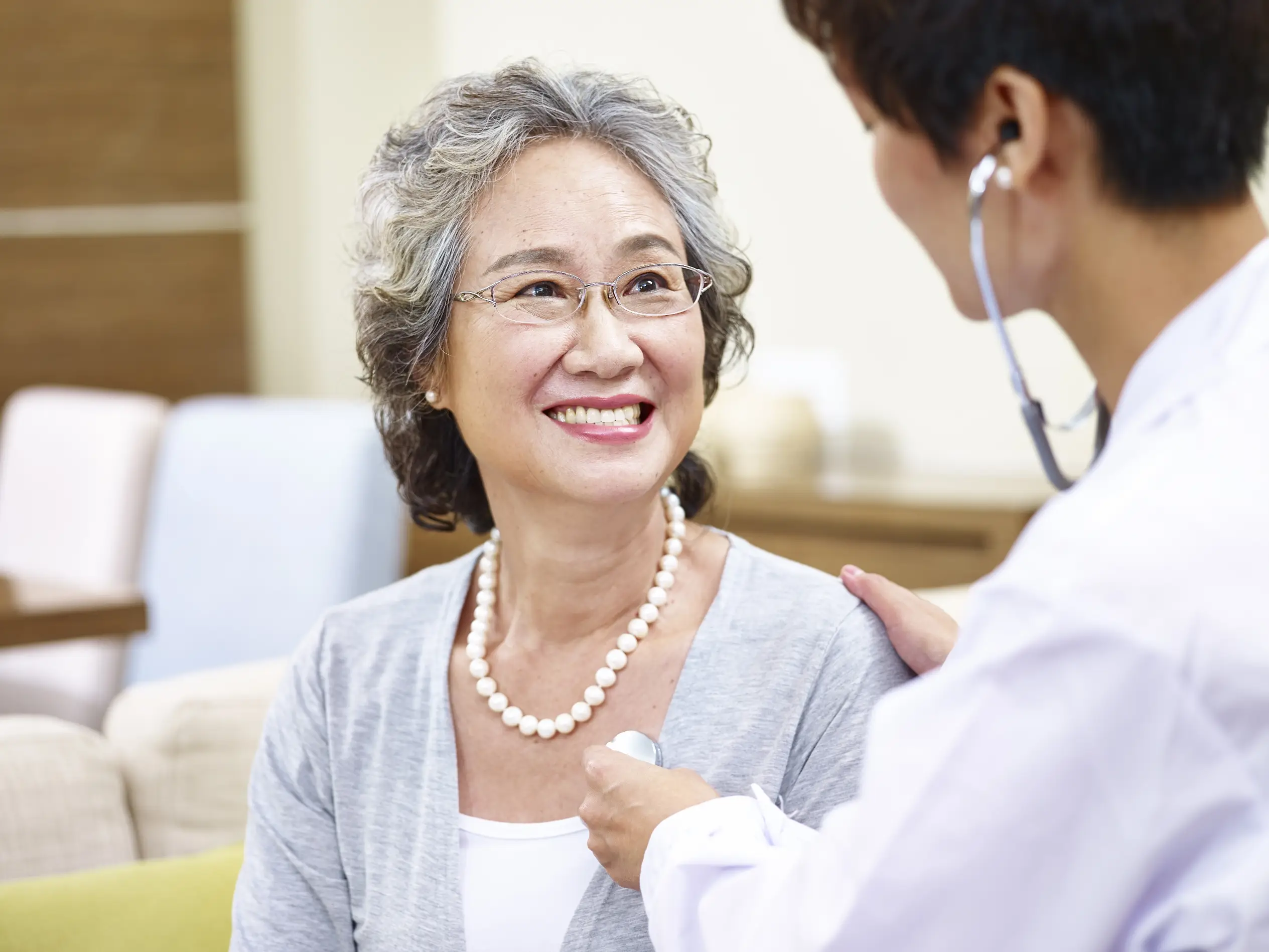 elderly people check their health and prepare