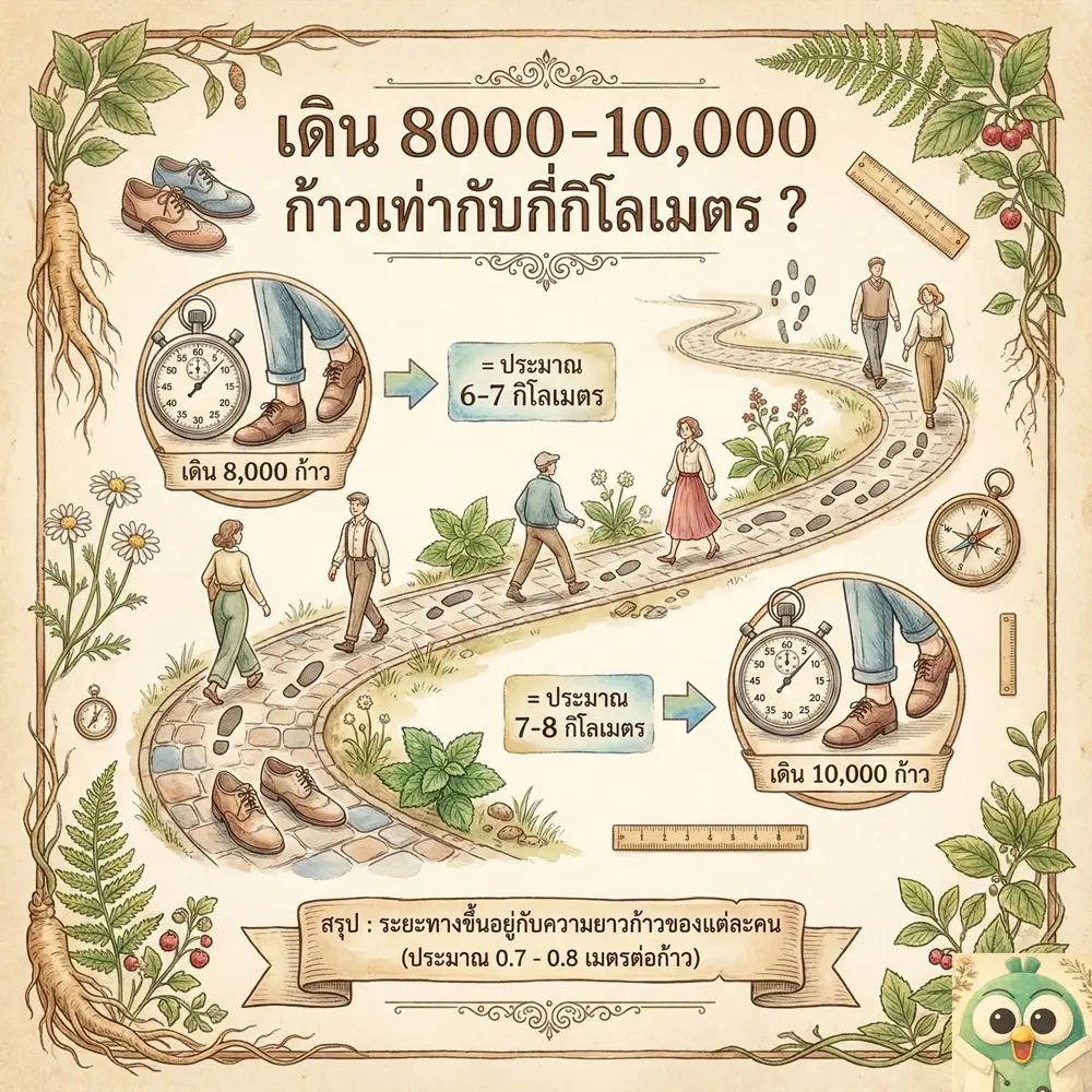 เดิน 8000-10,000 ก้าวเท่ากับกี่กิโลเมตร 1 10000 ก้าว