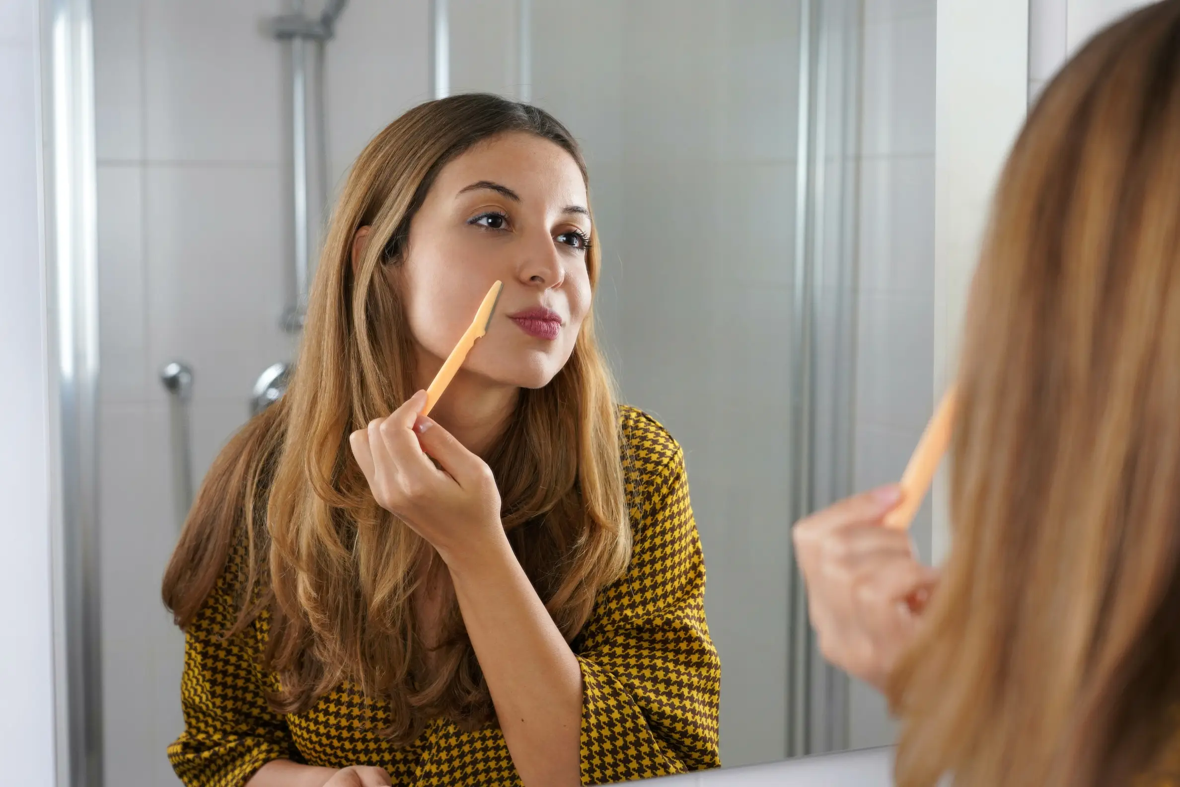 shaving hair face treatment process