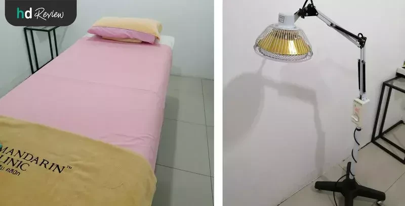 บรรยากาศภายในห้องฝังเข็ม ครอบแก้ว ติดหมุดใบหู ที่ Mandarin Clinic