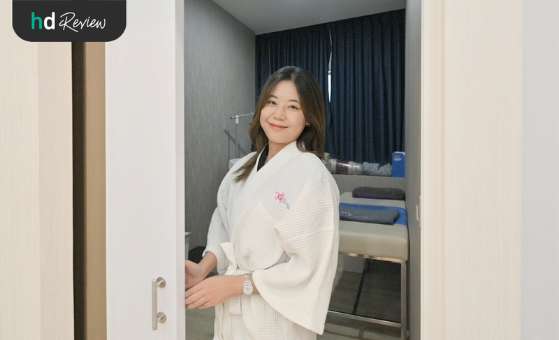 เปลี่ยนชุดก่อนกำจัดขนที่ Gangnam Clinic (กังนัมคลินิก)