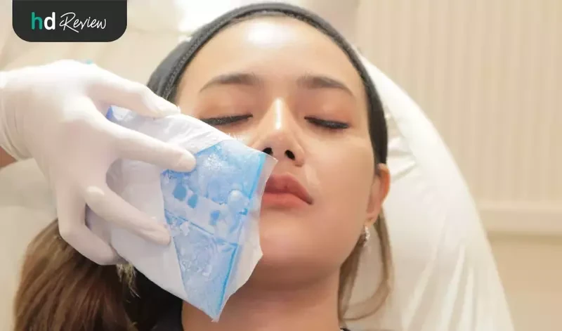 ประคบเย็นก่อนฉีดฟิลเลอร์ใต้ตา Restylane แก้ปัญหาใต้ตาคล้ำ ที่ La Grace Clinic