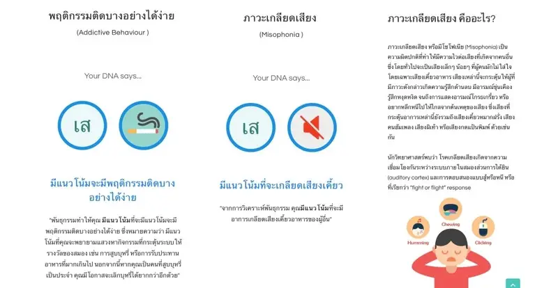 ผลตรวจวิเคราะห์สุขภาพด้วย DNA โดย Geneus DNA