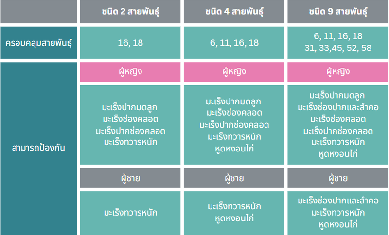 วัคซีน HPV มีกี่ชนิด?