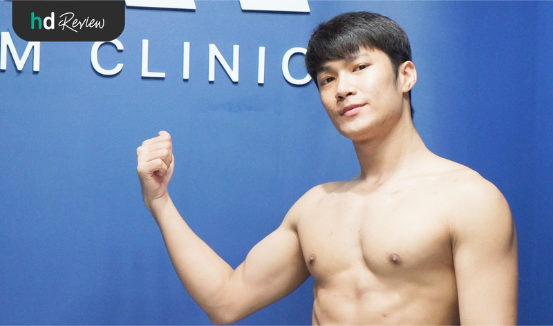 ผู้ใช้บริการฉีดสลายไขมันบริเวณหน้าท้อง โปรแกรม M Fat Bomb ที่ M Clinic