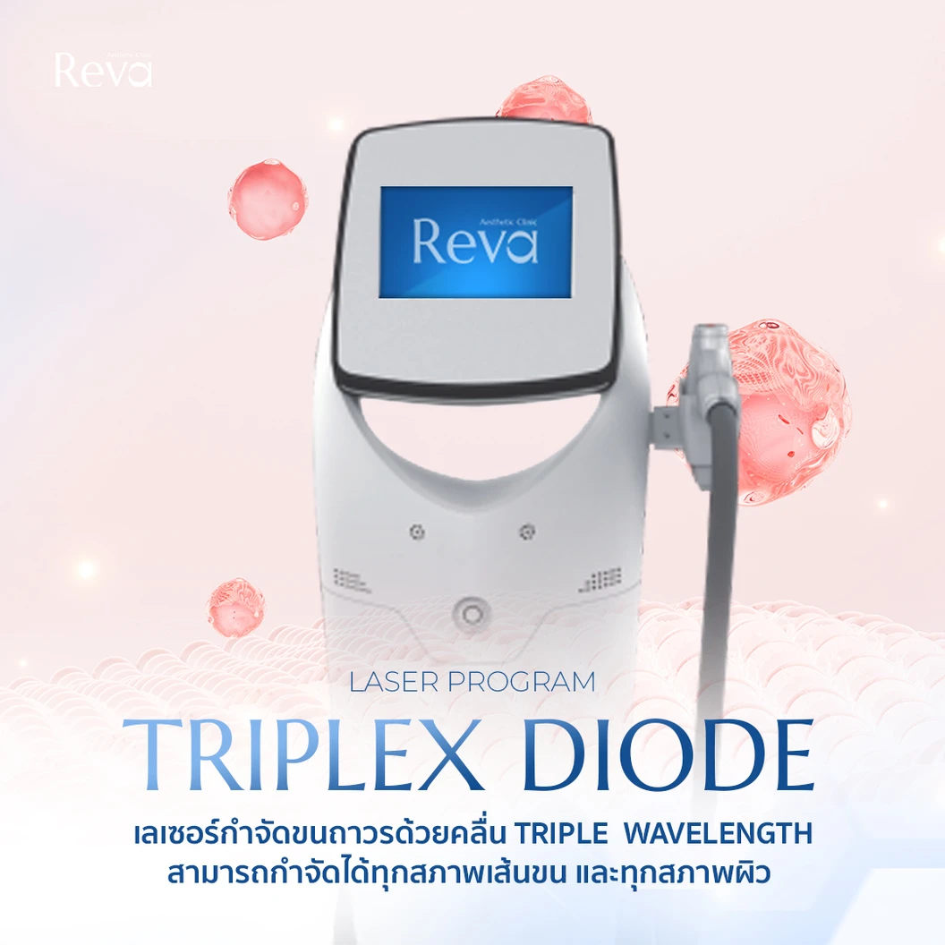 กำจัดขนทั่วใบหน้ารวมหนวดและเครา ด้วย Triplex Diode Laser 1 ครั้ง สำหรับผู้หญิงหรือผู้ชาย ที่ Reva Clinic