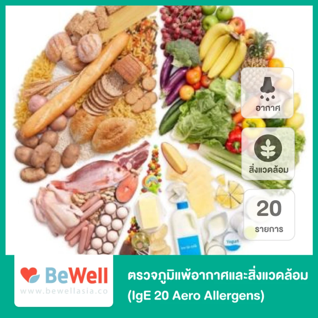 ตรวจภูมิแพ้อากาศและสิ่งแวดล้อม 20 รายการ IgE 20 Aero Allergens ที่ bewellasia.co