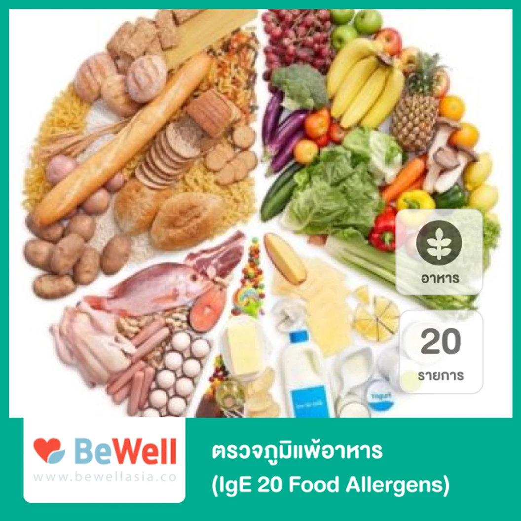 ตรวจภูมิแพ้อาหาร 20 รายการ IgE 20 Food Allergens ที่ bewellasia.co