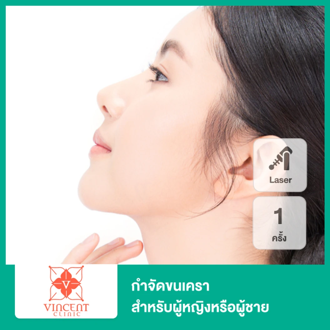 เลเซอร์ Primelase High Power Diode Laser 3 Wavelength กำจัดขนเคราและคาง 1 ครั้ง ที่ Vincent Clinic