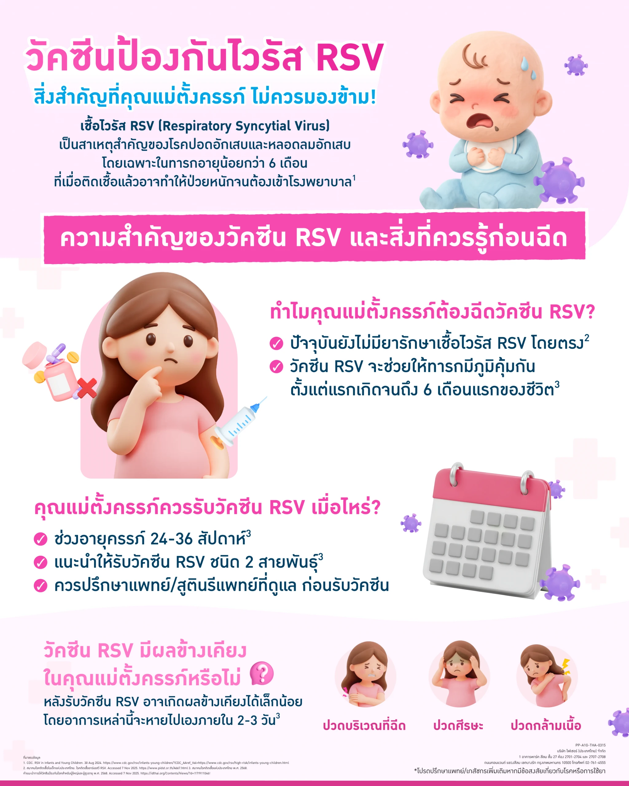 ทำความรู้จัก “วัคซีนป้องกันเชื้อไวรัส RSV” สิ่งสำคัญที่คุณแม่ตั้งครรภ์ไม่ควรมองข้าม! 3 วัคซีน RSV คุณแม่ตั้งครรภ์